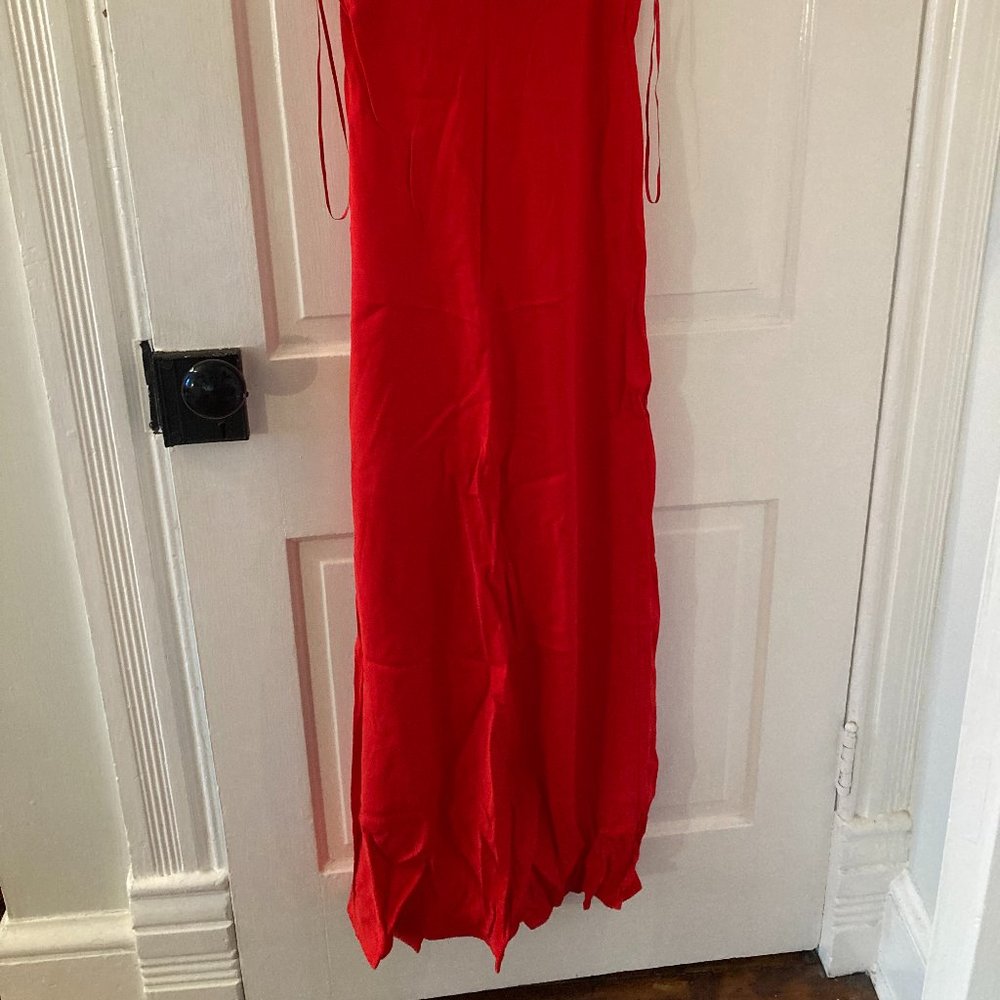 ZARA Red Slip Maxi Dress Size X-Small New With Tags [4437-068-600] - Picture 4 of 4